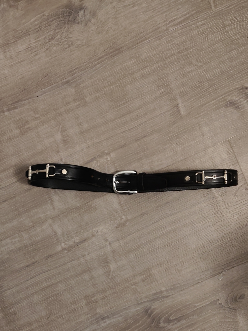 Black Tory Leather Belt with Solid Brass Buckle